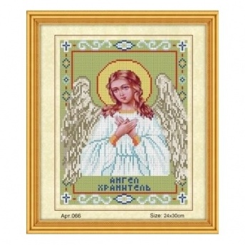 066 Н-р для вышивания бисером 24x30 см (частичн.заполн.,канва с рис) икона Ангел Хранитель фото 7531