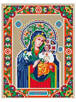 069 Н-р для вышивания бисером 24x30 см (частичн.заполн.,канва с рис) икона Божией матери фото 7532