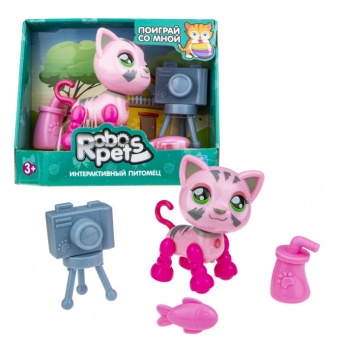 Т16981 1 toy, игрушка со звук.эффектами Милашка котенок розовый, 3 бат LR44 в компл. фото 7403